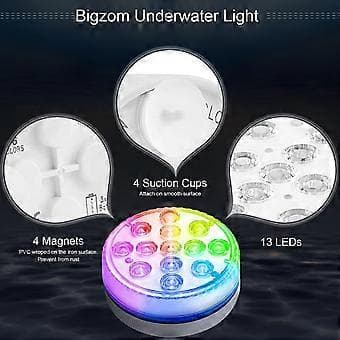Plan d'eau 13 Leds de Piscine Multi-couleur avec Tlcommande LumiRes flottant pour piscine,eclairage piscine hors sol,Aquarium