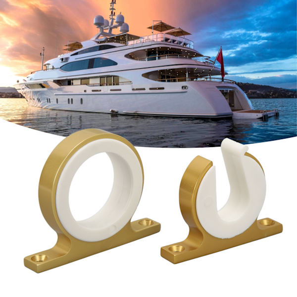 2 stk Fiske Stang Holder Horisontal Vertikal Aluminium Båtmontert Fiske Stang Stativ for Skip Biler Lastebiler Bobiler Gull