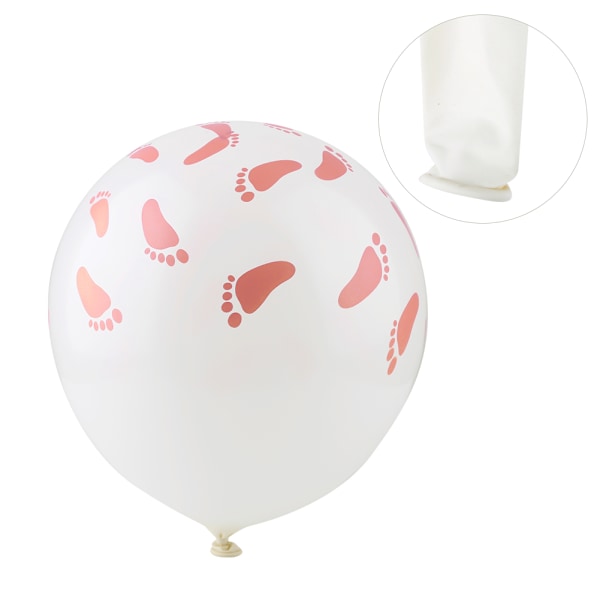 10 stk. Fotspor-mønster Latexballonger for Festivalfest Baby Shower Dekorasjon (Rosa)