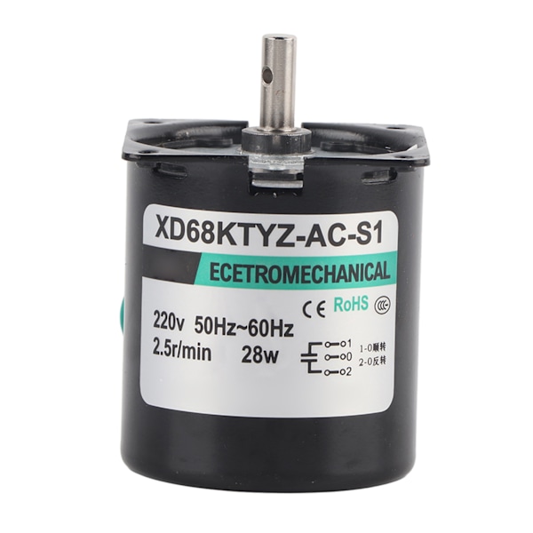 XD68KTYZACS1 AC220V 28W Permanent Magnet Synkronväxelmotor CW/CCW 2.5 varv/min