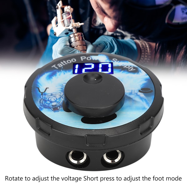 Tatuageffekt 3‑12V Justerbar LED-display Blå Digital Tatuageffekt 100‑240V EU-kontakt