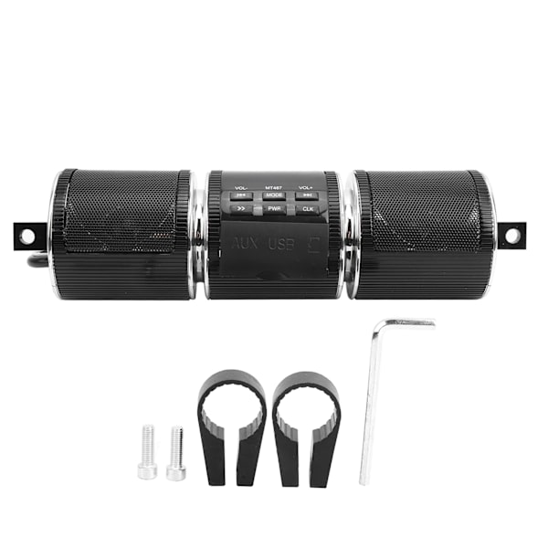 Motorcykel Stereo Højttaler Bluetooth MP3 Lyd Styrbøjle Afspiller Vandafvisende Høj Lydkvalitet Sort
