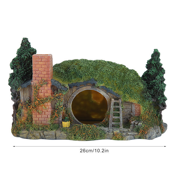 Kunstig husberglandskap Hagedekorasjon Hjem Ornament med luftsten for akvarium fiskebeholder