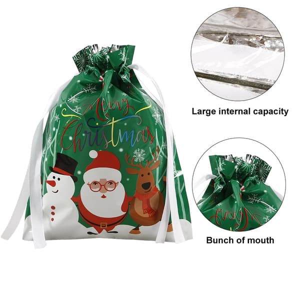 Jul Snörpåse Presentpåsar Julparty Godis Presentförpackning för Julklapp style5