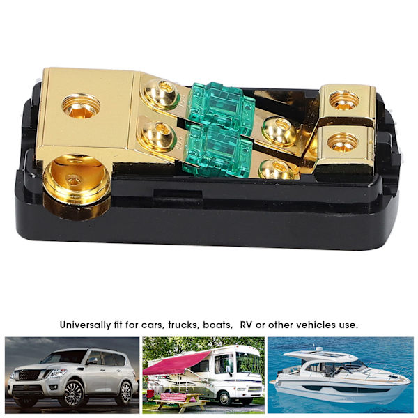 1 In 2 Ut 0/4 AWG till 4/8 AWG Ljudström Säkringshållare Box med Transparent Lock för Bil Lastbil Båt Husbil