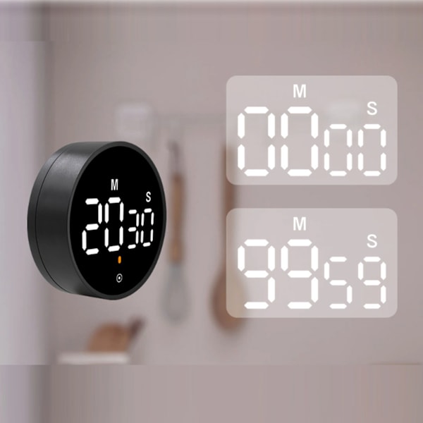 Nedräkningstimer, Digital Kökstimer, Justerbara Volym- och Ljusstyrkelägen, Magnetisk Timer, Minnesfunktion för Snabba Återkallelser, Stor LED