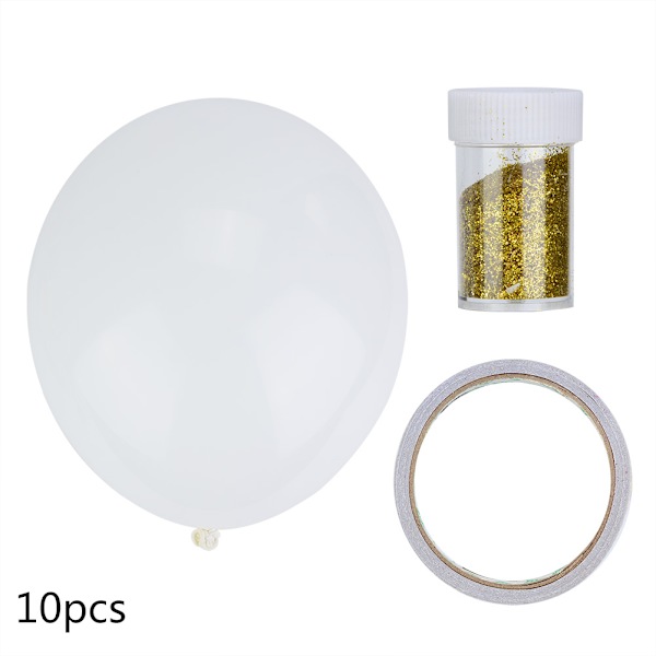 12 tum DIY Latexballonger med Konfettitryck Dekorationsballonger för Födelsedagsfest (Vit)