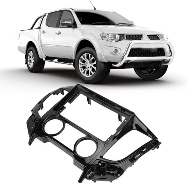 2DIN Bilstereo Radio Fascia Navigasjonspanel Trim Utbytting for Mitsubishi L200 Triton 2015‑2019 Manuell AC