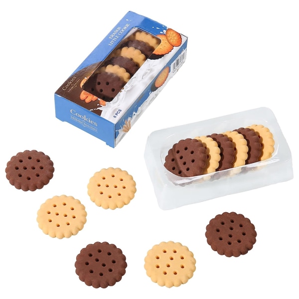 12 stk Cookie Food Viskelædere til børn piger, 3D Mini Kawaii