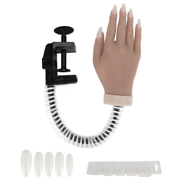 Nagelkonstövningshand Silikonböjliga leder Falska nagelspetsar Handmannequin för nagelsalong #01