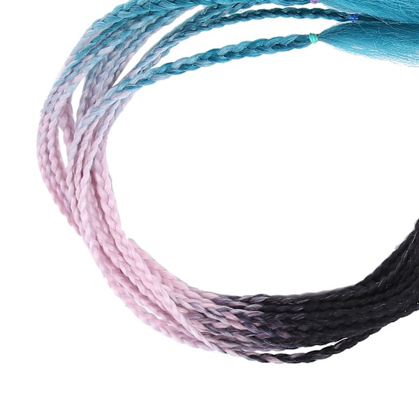 Hjelmfläta Dekoration Motorcykel Trendig Gradient Hjelm Dreadlocks Peruk Svart Rosa Blå Sjö