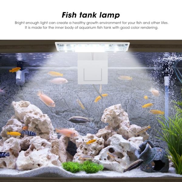 Akvarielampe med Klemme, Høj Lysstyrke LED Lampe til Akvarium 100-240V (EU Stik)