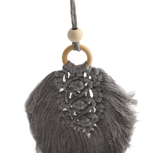 Handvävd Löv Väggbonad Boho Stil Bomull Löv Väggbonad Väggdekoration för Sovrum Sovsal Grå