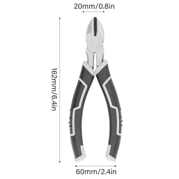 6 Tums Trådavbitare Högkolstål Käke Legering Stål Ergonomiskt Handtag Tråd Klippare Elektriker Tång Diagonal Tång