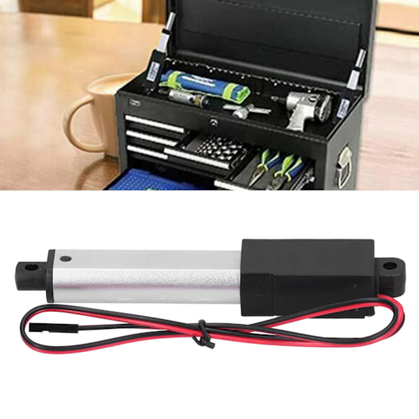 Mini sähköinen lineaarinen aktuaattori vedenkestävä mikro pieni liike DC12V 50mm isku robotille DIYForce 90N nopeus 9.5mm/s