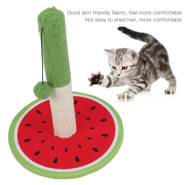 Klösstolpe för Katter i Sisal med Boll och Plyschbräda för Innekatter och Kattungar