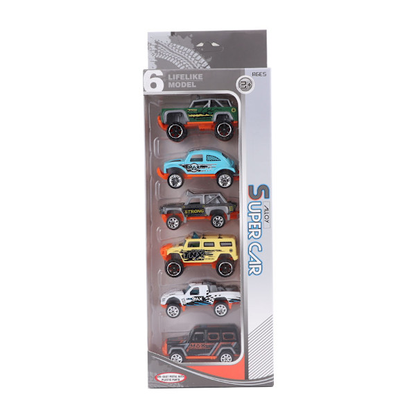 6 st 1:64 Engineering Bilmodell Legering Simuleringsfordon Bilmodell Barnleksak D-Stil