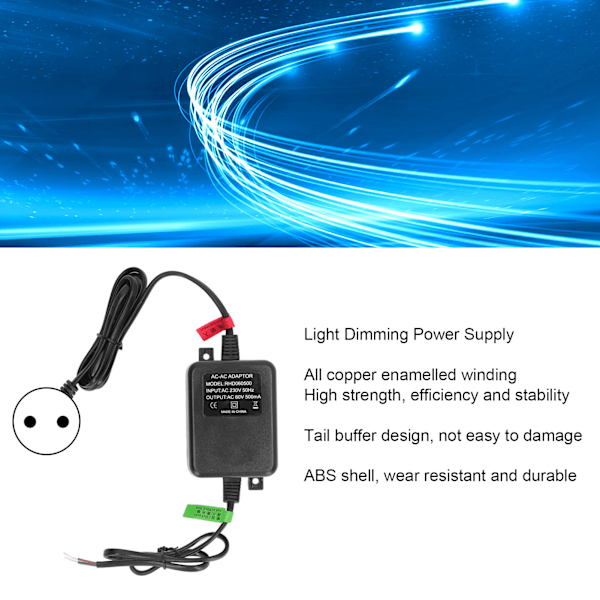 Valon himmennysvirtalähde Vaihdettavalla Lasitransformaattorilla 30W Ohjain 60V Johtoohjaukselle EU-Pistoke 230V
