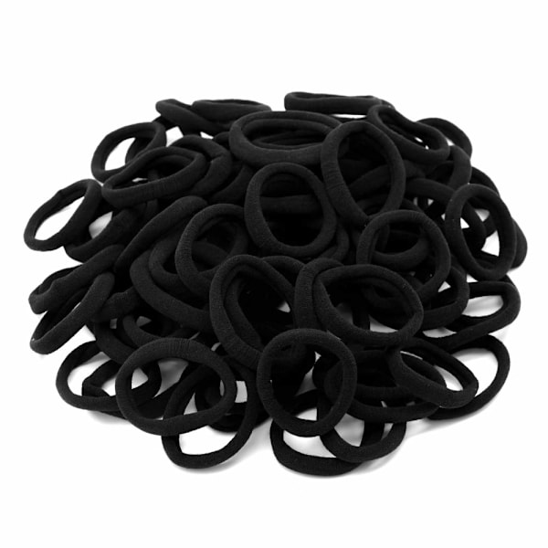 Små Sömlösa Hårband, Elastiska Hästsvanshållare, Ingen Hårskada, Högelastiskt Material, Bred Användning, Svart (100-pack)