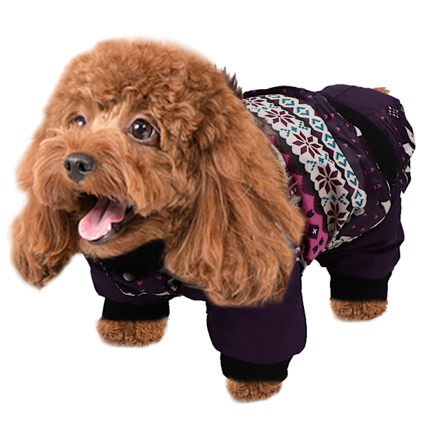 Plush Hund Kläder Tjock Mjuk Kostym Håll Varmt för Höst Vinter Lila 12#