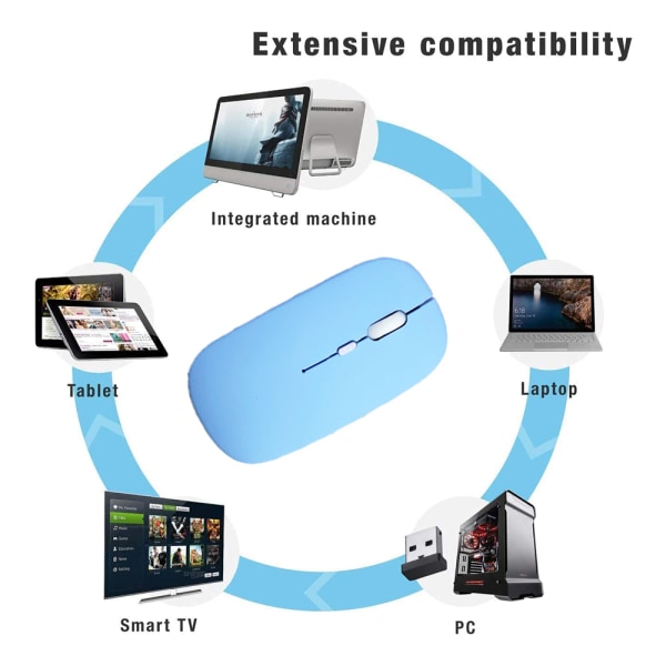 Bluetooth genopladelig trådløs mus til bærbar computer/pc/Mac/iPad pro