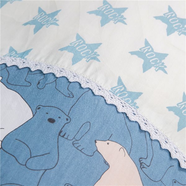 Bomulls Baby Snuggle Nest Bionic Säng Bärbar Nyfödd Sov Lounger med Björnmönster