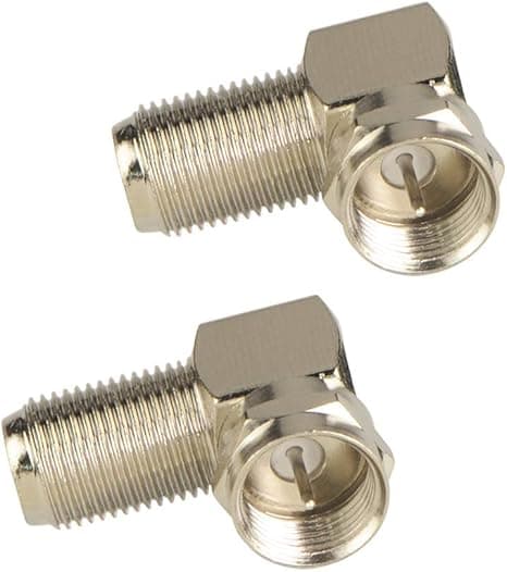 2-pak retvinklet F-type koaksial RG6-adapter