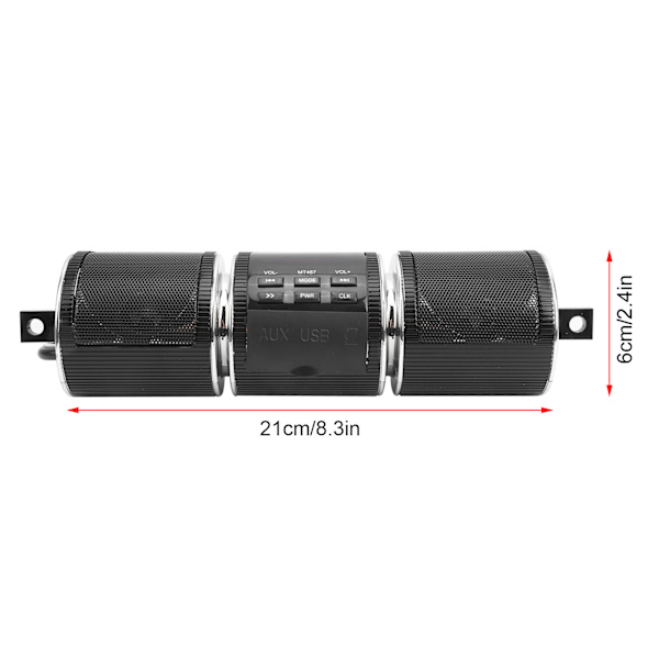 Motorcykel Stereo Højttaler Bluetooth MP3 Lyd Styrbøjle Afspiller Vandafvisende Høj Lydkvalitet Sort