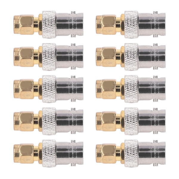 10 stk. RF Koaksialkabel Adapter BNC Hun til SMA Han Koakslinje Stikkontakt Sæt Kit