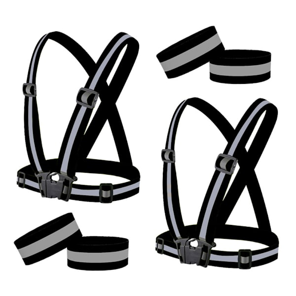 Reflekterande löparväst 2 stycken elastisk justerbar reflex
