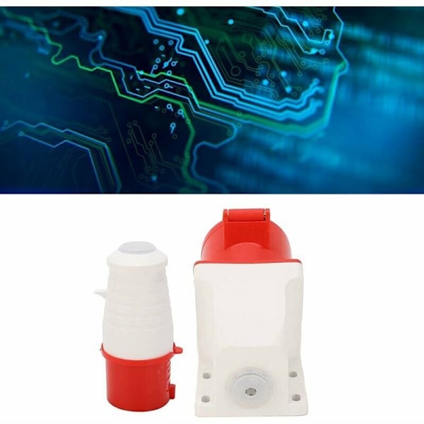 Industriellt kontaktstycke 3P+E 32A 380-415V, Internationell standardkompatibel vattentät sockel, Anti-dropp design ytmonterad sats, Lämplig för