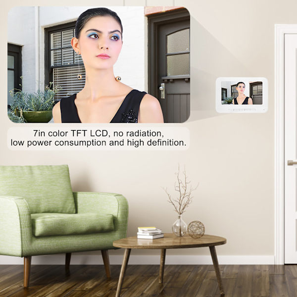 5 Lejligheder 7in 1000TVL HD Videodørtelefon Intercom Dørklokke Ir cUT Kamera (UK 100V 240V)