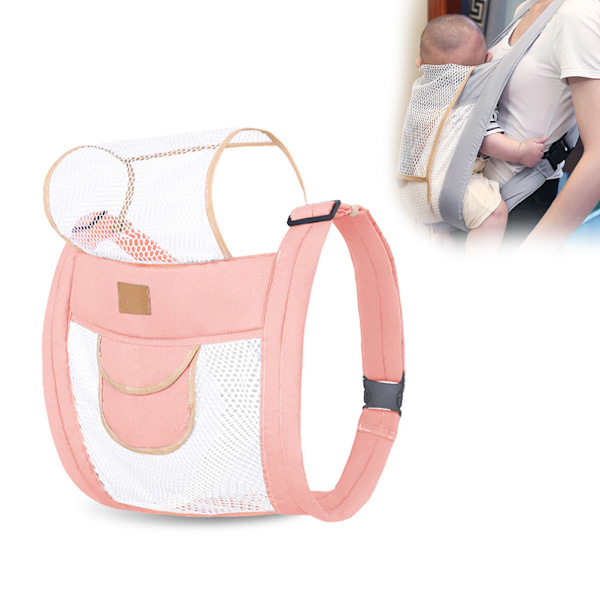 Sommeråndbar Babybærer 3D Mesh Justerbar Babybærer Wrap med Lomme Hurtigtørrende Tykke Skulderstropper til Pool Strand