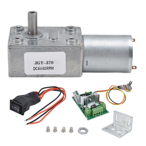 6V Vaihteellinen Moottori DC Turbo Madon Mini Nopeuden Vähentävä Sähkömoottori Ohjaimella JGY3706V40RPM