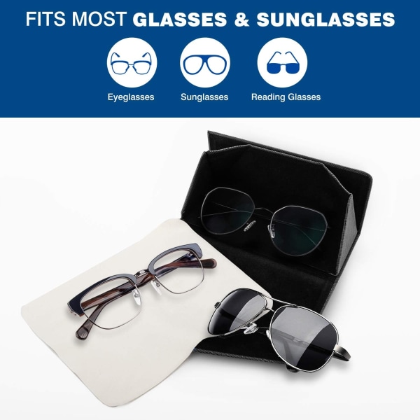 Sammenleggbare briller solbrilleetui, PU bærbart brilleetui for