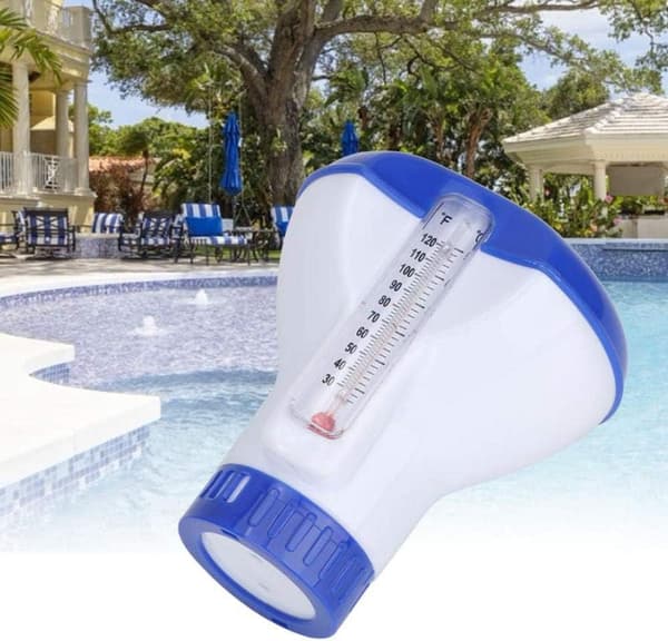 Flytende Pool Diffuser, Pool Klor Diffuser med Termometer, Automatisk Klor Diffuser for Alle og Bassenger