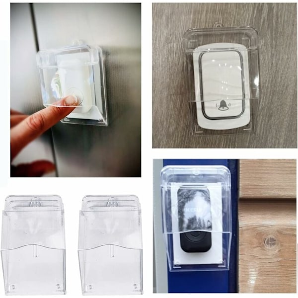 Dörrklocksskydd med tydlig indikatorlampa, miljövänligt och hållbart, vattentätt skydd ger pålitlig prestanda, transparent (2 st)