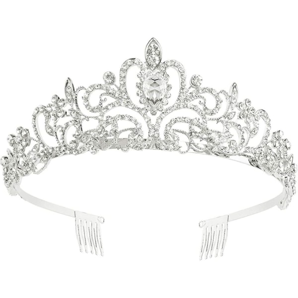 Makone tiara kristallkrona med strass kam för brudkrona, bröllop, bal, festspel, prinsessfester, bröllop diadem, tiara barn, prinsessa
