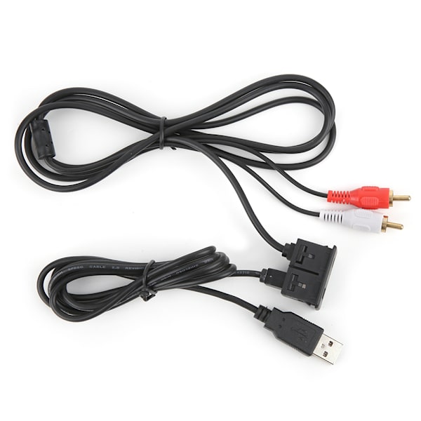 3,5 mm 1 meter forlengelseskabel USB AUX Stereo Hunn til 2 RCA Hann for Bil Båt Motorsykkel