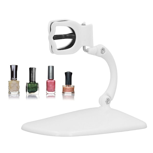 Nagellacksflask Fixeringsklämma Nagelkonstverktyg Justerbar Nagellacksflaskhållare Klämma för Fingernaglar Manikyrer Vit