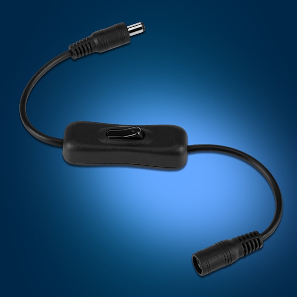 5 st 28,5 cm DC-strömadapterkontakt Inline med PÅ/AV-brytare för LED-remsor Svart