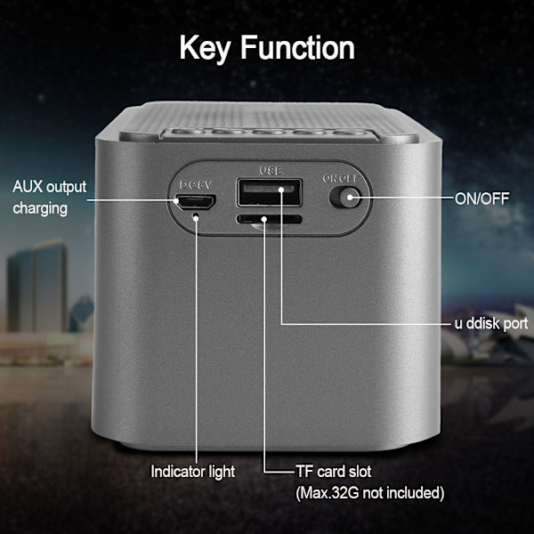 Multifunktionell Bluetooth Digital Väckarklocka LED Stereo Högtalare FM-radio/MP3-spelare/TF Silver