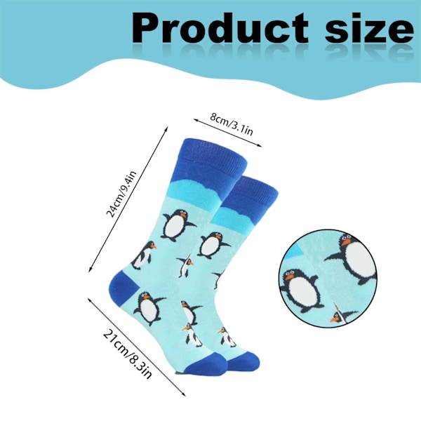 Pingvinsockor, 4-pack pingvinsockor för män, Crew Socks, mjuka och stilrena herrsockor, kammad bomulls Crew Socks