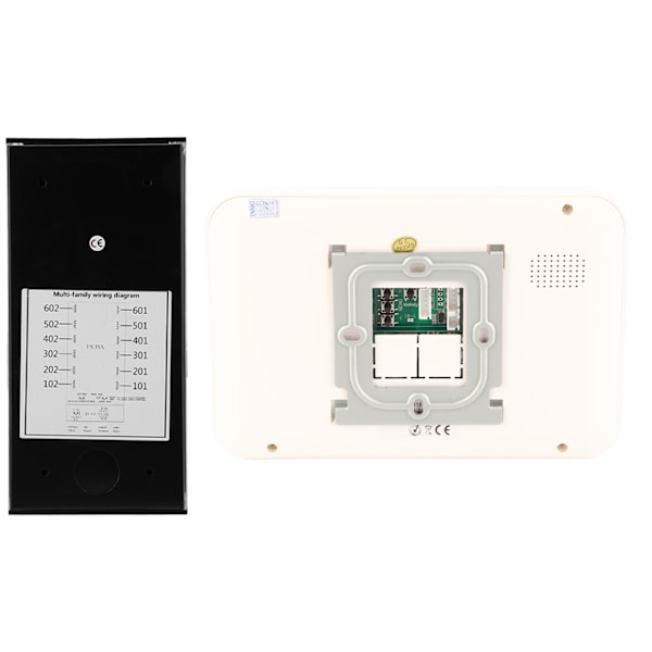 5 Lägenheter 7 tum 1000TVL HD Videodörrtelefon Intercom Dörrklocka Ir cUT Kamera (UK 100V 240V)