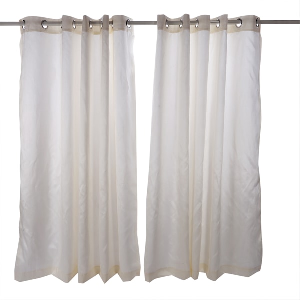 66\"X 90\" Stoffgardiner med fôr, øyelett-ringtopp, plisserte, Helt fôret, Off White
