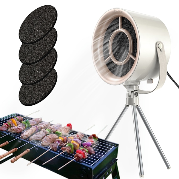Bärbar Köksfläkt, Utrymmesbesparande Design För Kök Och Husbil, Tystgående Fläkt Med Kraftfullt Sug, Perfekt För Hem Utan Köksfläkt