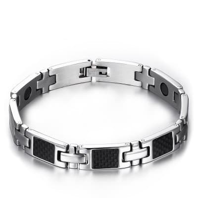 Nyhed Magnetisk Armbånd til Mænd i Rustfrit Stål med Indlæg