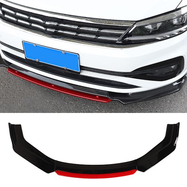 6 st Front Bumper Lip Separator med Röd Front Lip Glans Svart Bumper Lip Diffuser Splitter Universal för Accord Civic