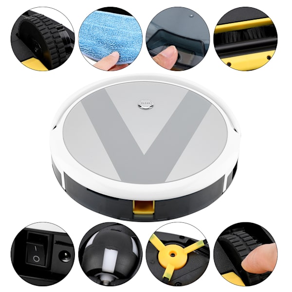 Robotdammsugare med Mikrofiberduk, Smart Robotermopp, Dammsugare EU
