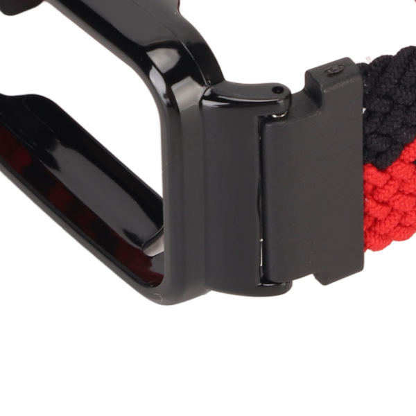 Strækbar Nylon Flettet Urrem med Beskyttelses Bumper Case Tilbehør Passer til Mi Band 7 Pro Rød Sort og Sort Case